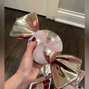 3 Vintage Christmas Wrapped Candy Large Decoration Ornaments 12”